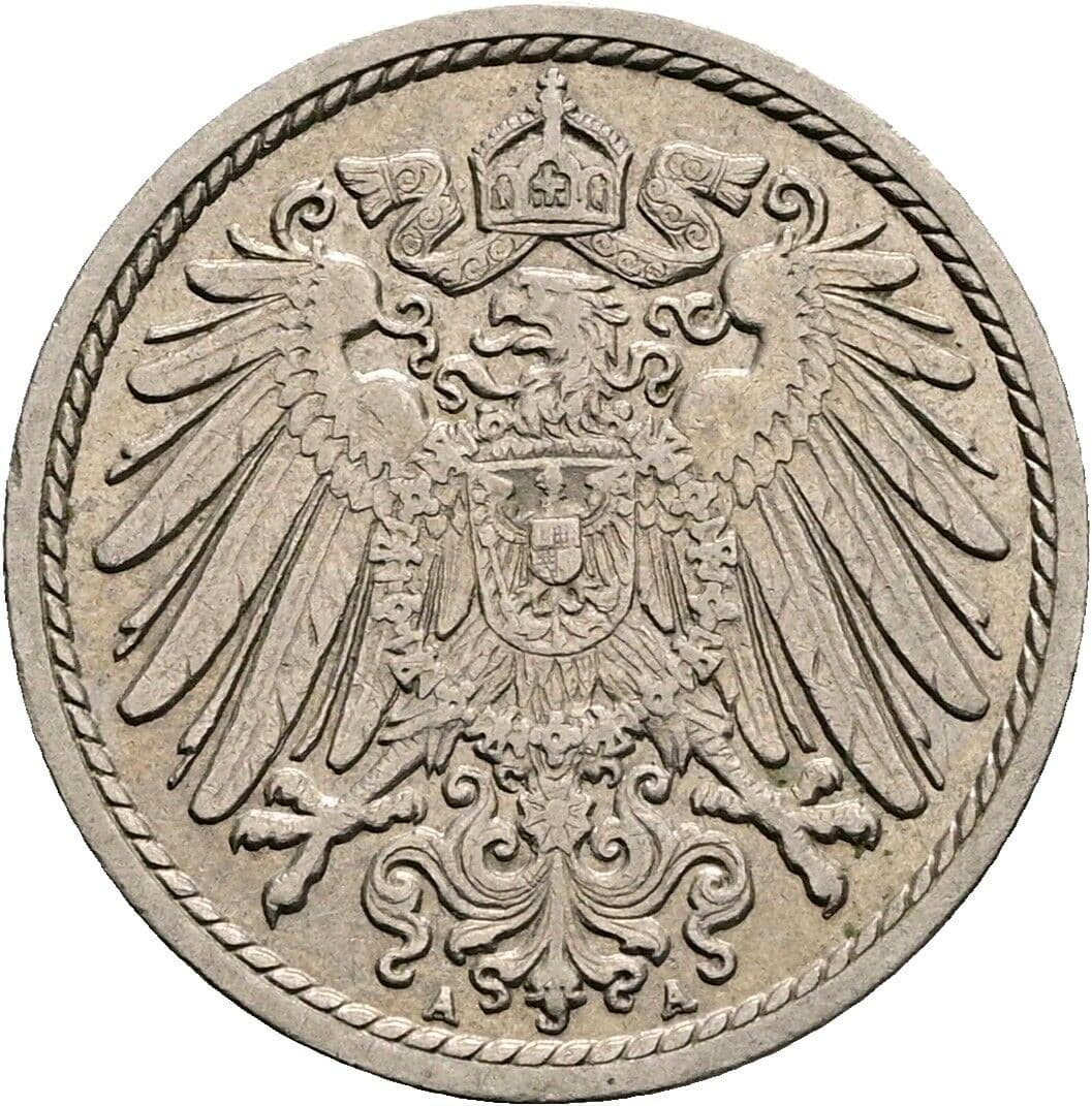 5 Pfennig 1911 A – Rückseite