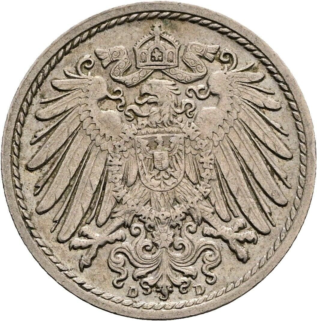 5 Pfennig 1915 D – Rückseite