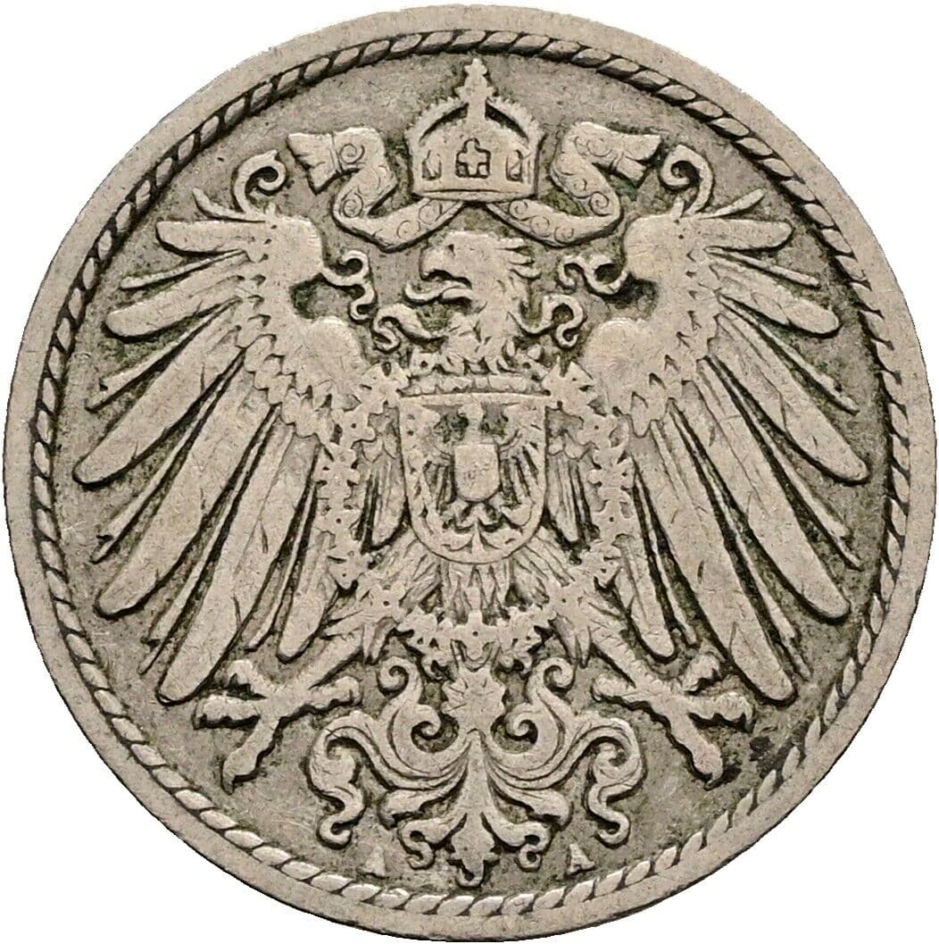 5 Pfennig 1901 A – Rückseite