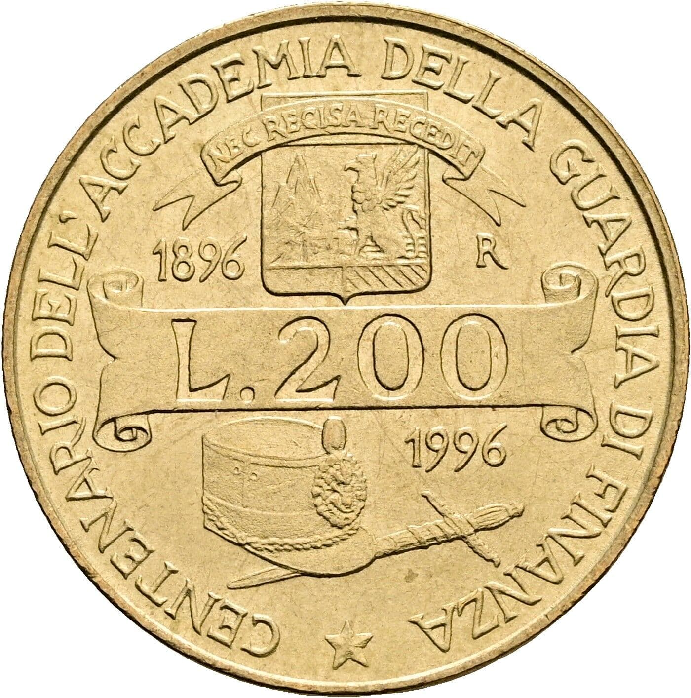 200 Lire 1996 – Rückseite