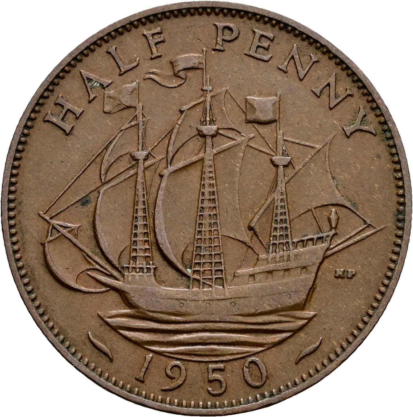 Half Penny Georg VI. (1936-1952) 1950 – Rückseite