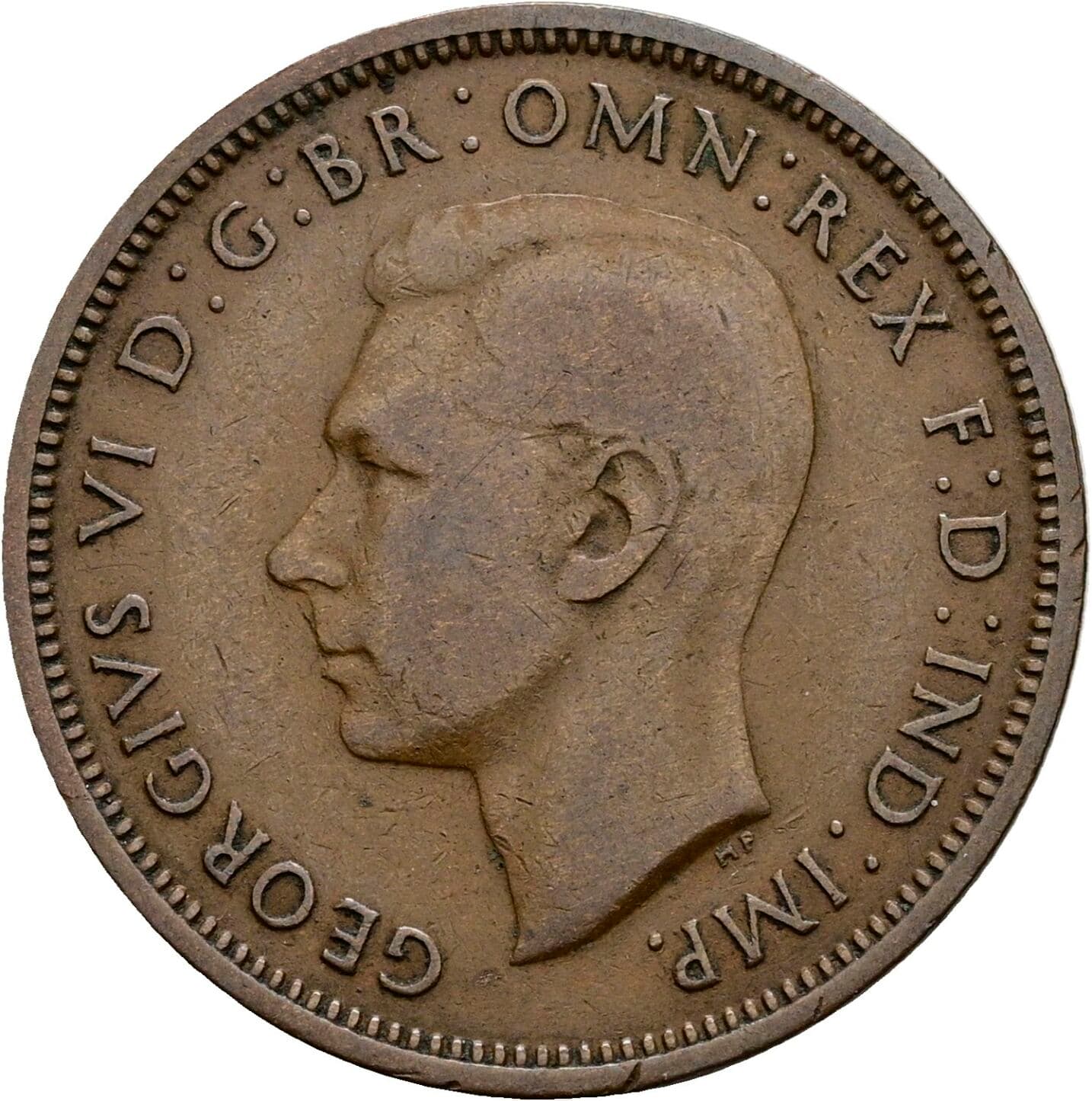 Half Penny Georg VI. (1936-1952) 1938 – Vorderseite