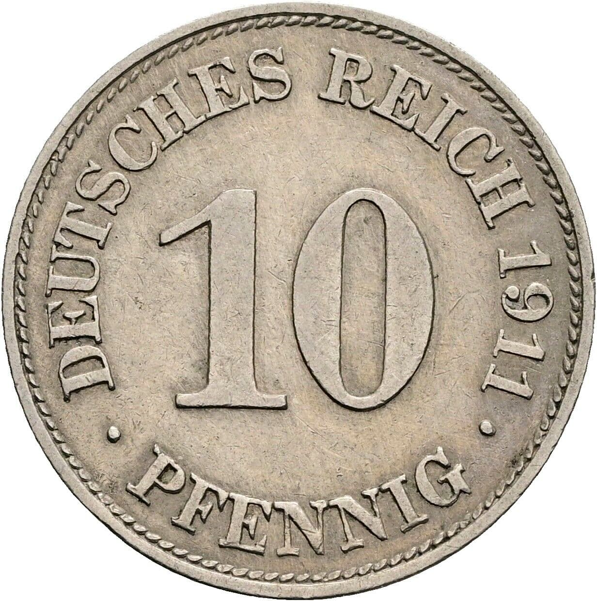 10 Pfennig 1911 E – Vorderseite