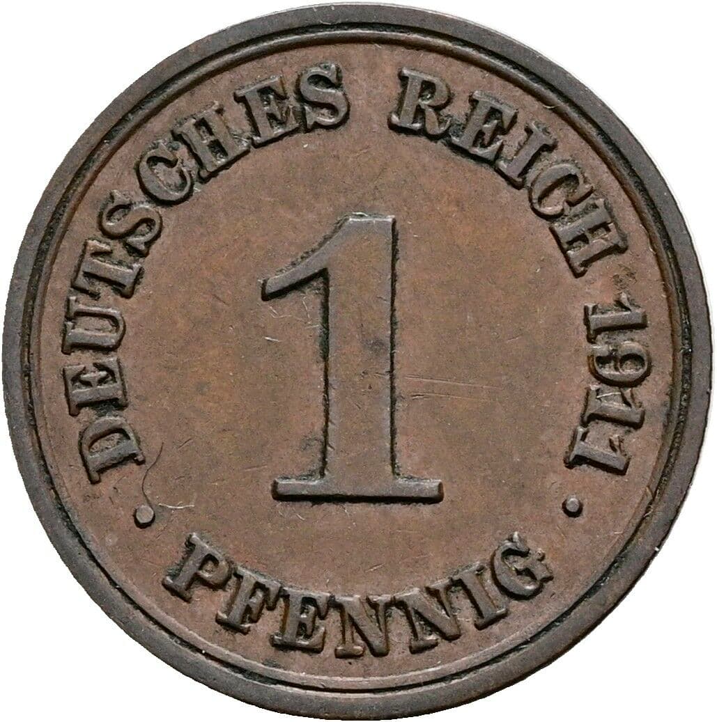 1 Pfennig 1911 E – Vorderseite
