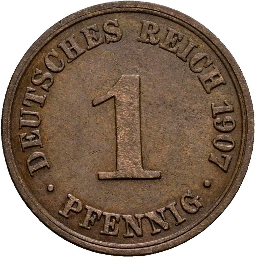 1 Pfennig 1907 A – Vorderseite