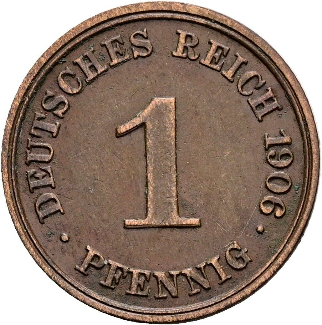 1 Pfennig 1906 J – Vorderseite