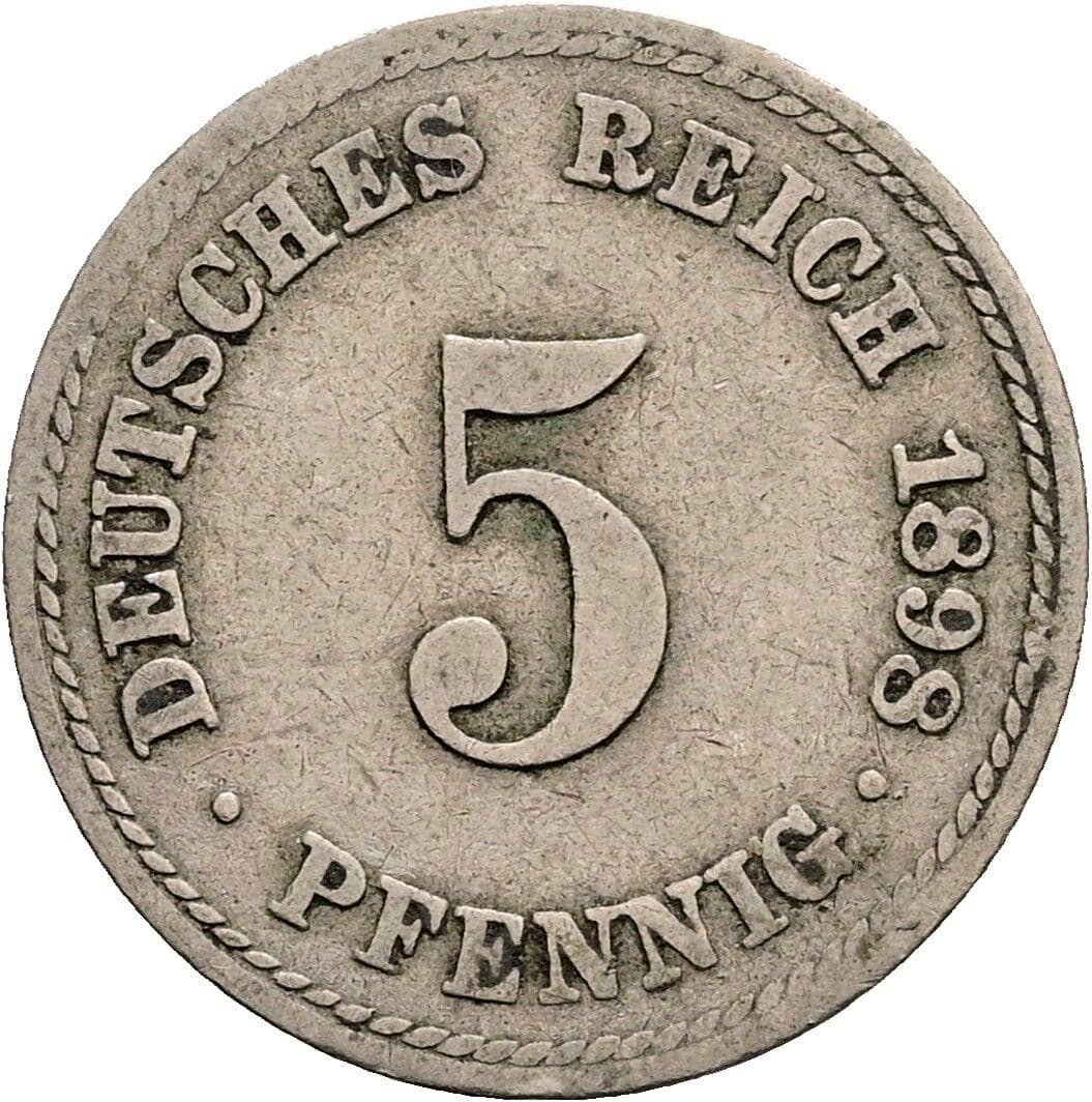 5 Pfennig 1898 A – Vorderseite