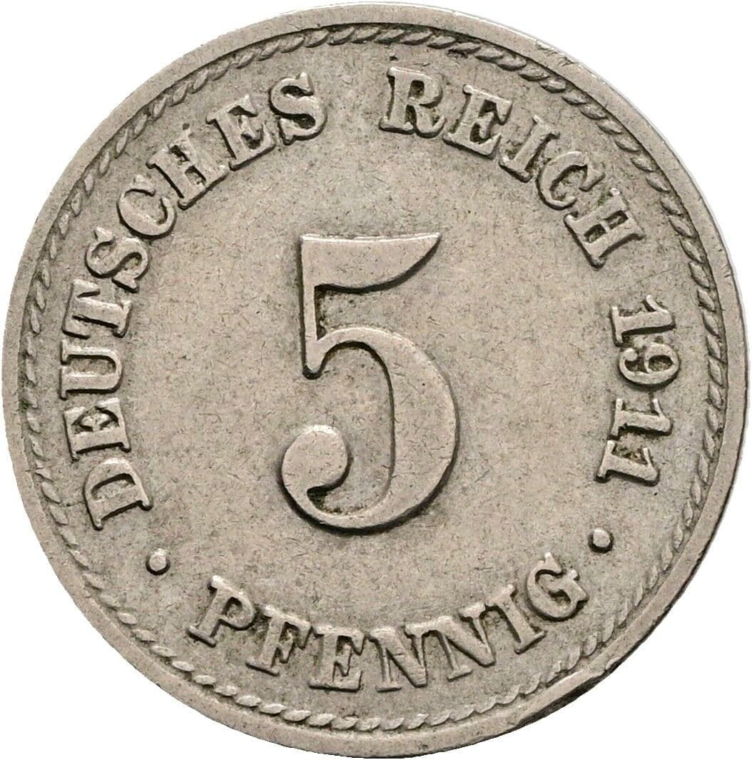5 Pfennig 1911 A – Vorderseite