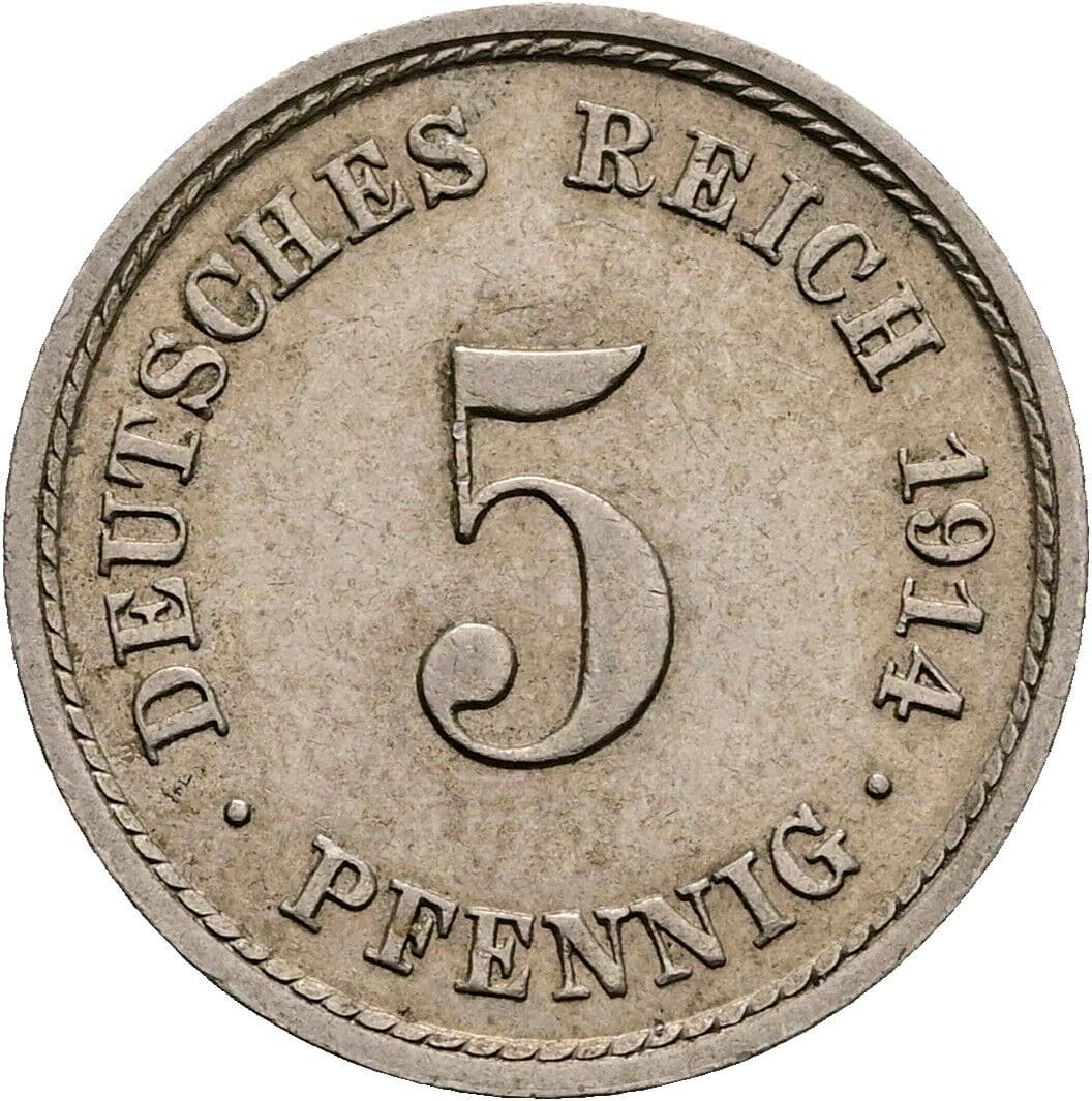 5 Pfennig 1914 A – Vorderseite