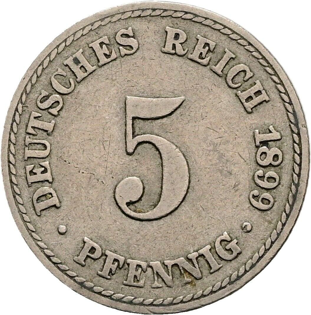 5 Pfennig 1899 A – Vorderseite