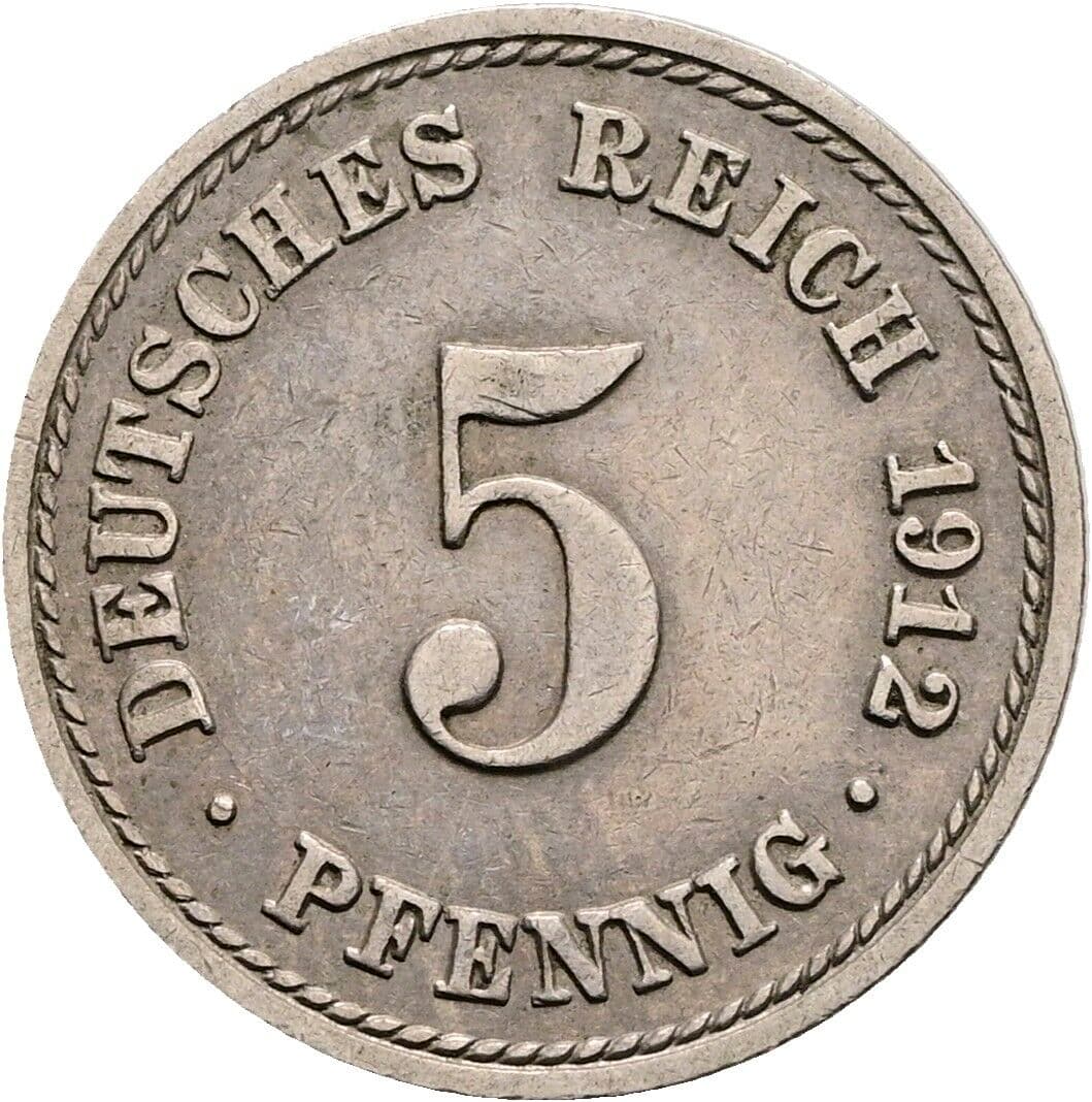 5 Pfennig 1912 A – Vorderseite