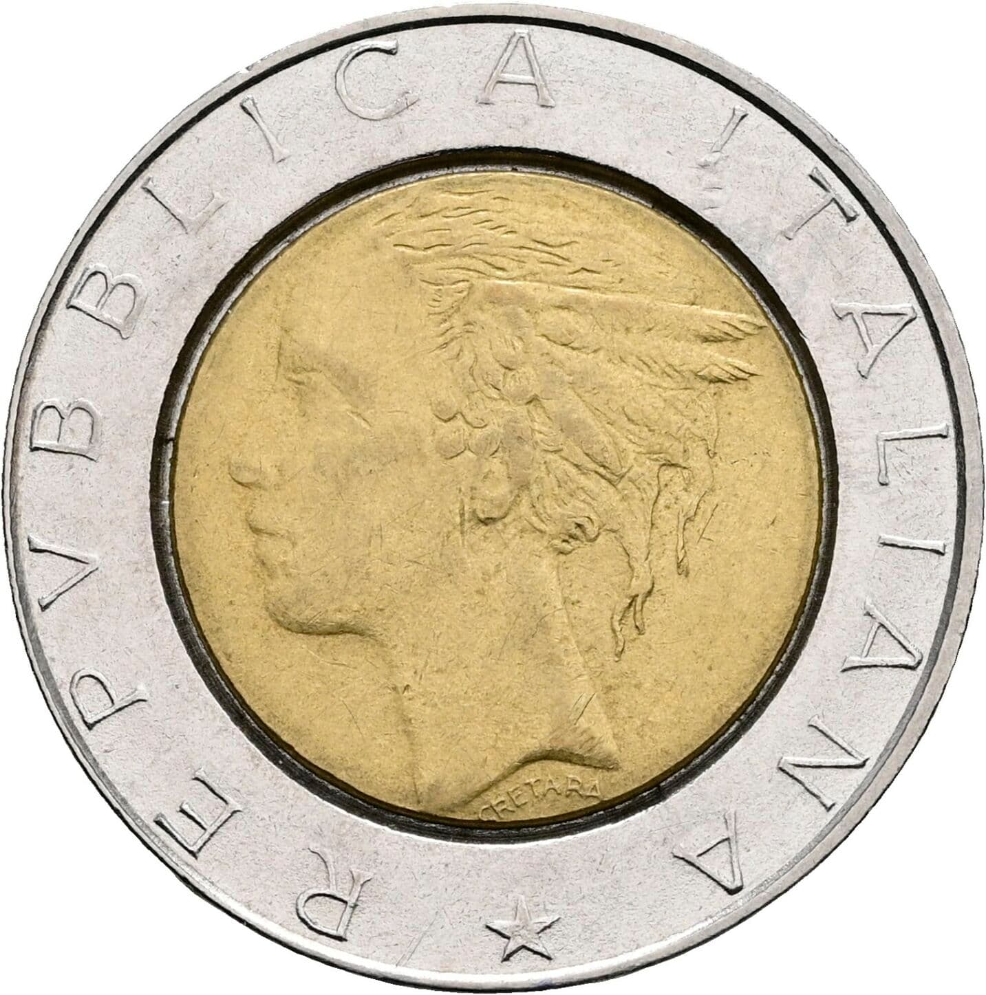 500 Lire 1987 – Rückseite