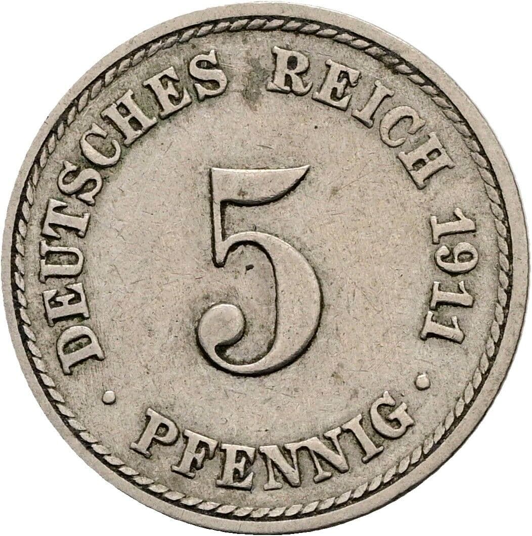5 Pfennig 1911 A – Vorderseite