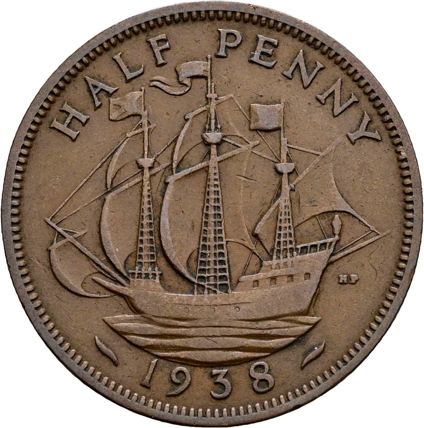 Half Penny Georg VI. (1936-1952) 1938 – Rückseite
