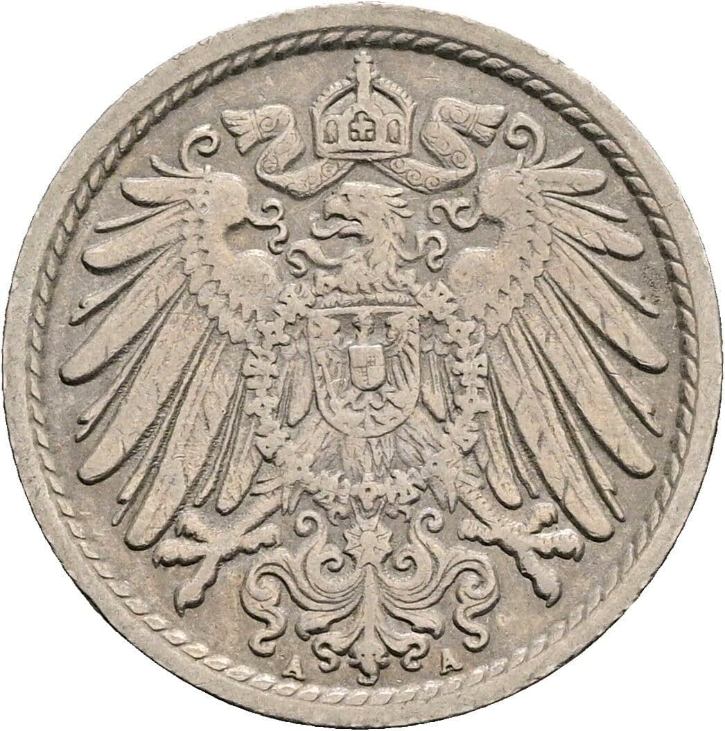 5 Pfennig 1908 A – Rückseite