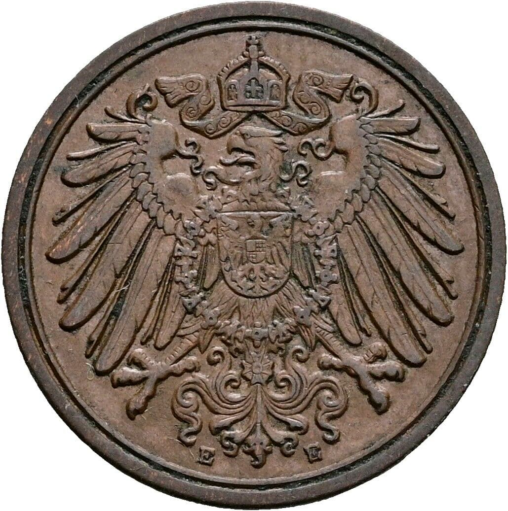 1 Pfennig 1911 E – Rückseite