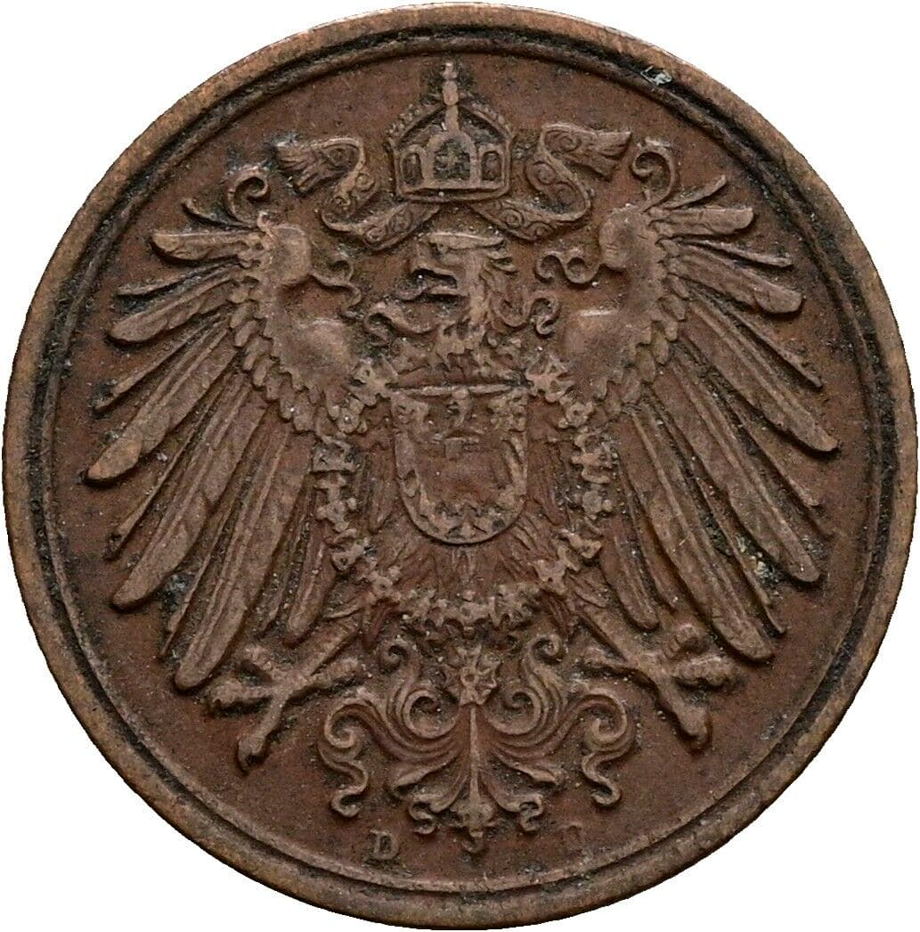 1 Pfennig 1912 D – Rückseite
