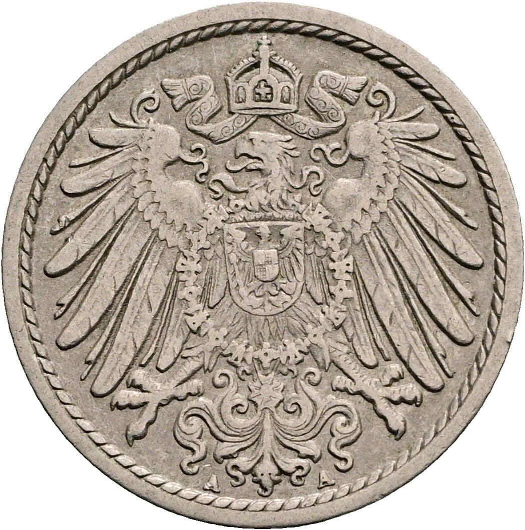 5 Pfennig 1908 A – Rückseite