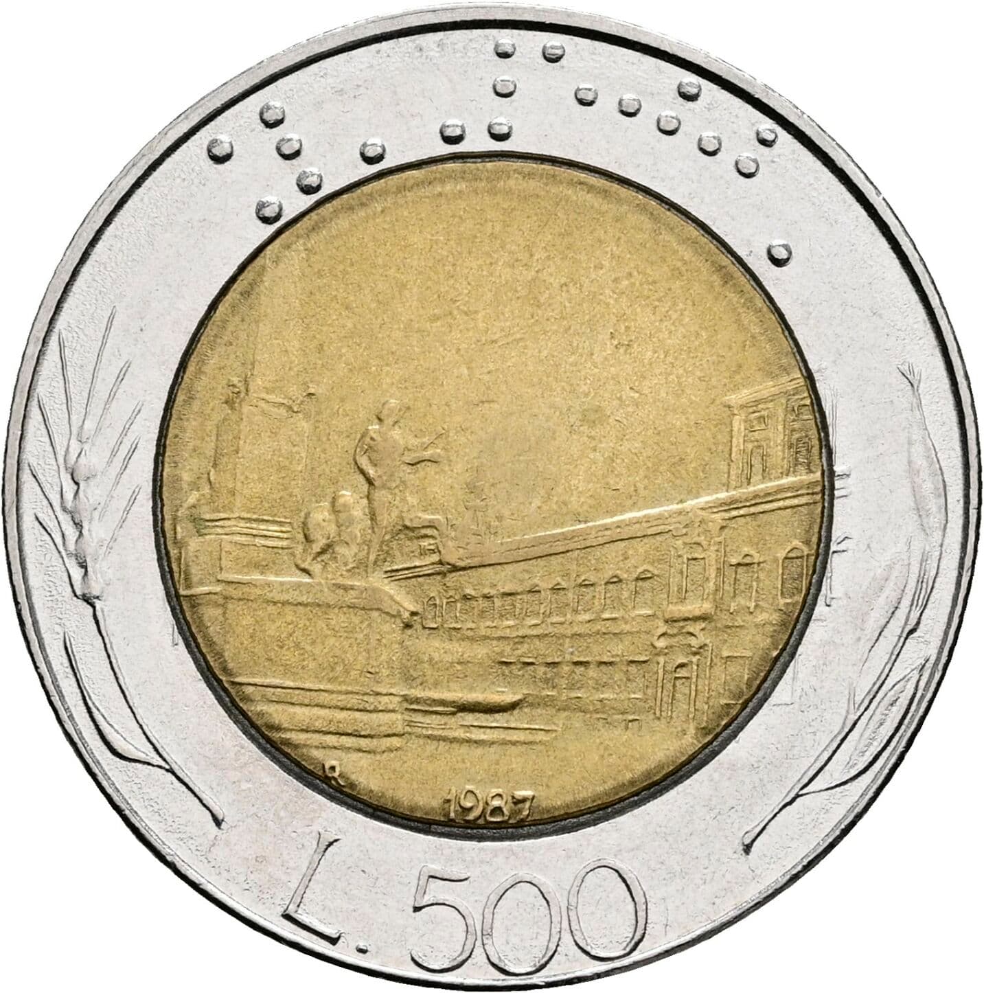 500 Lire 1987 – Rückseite