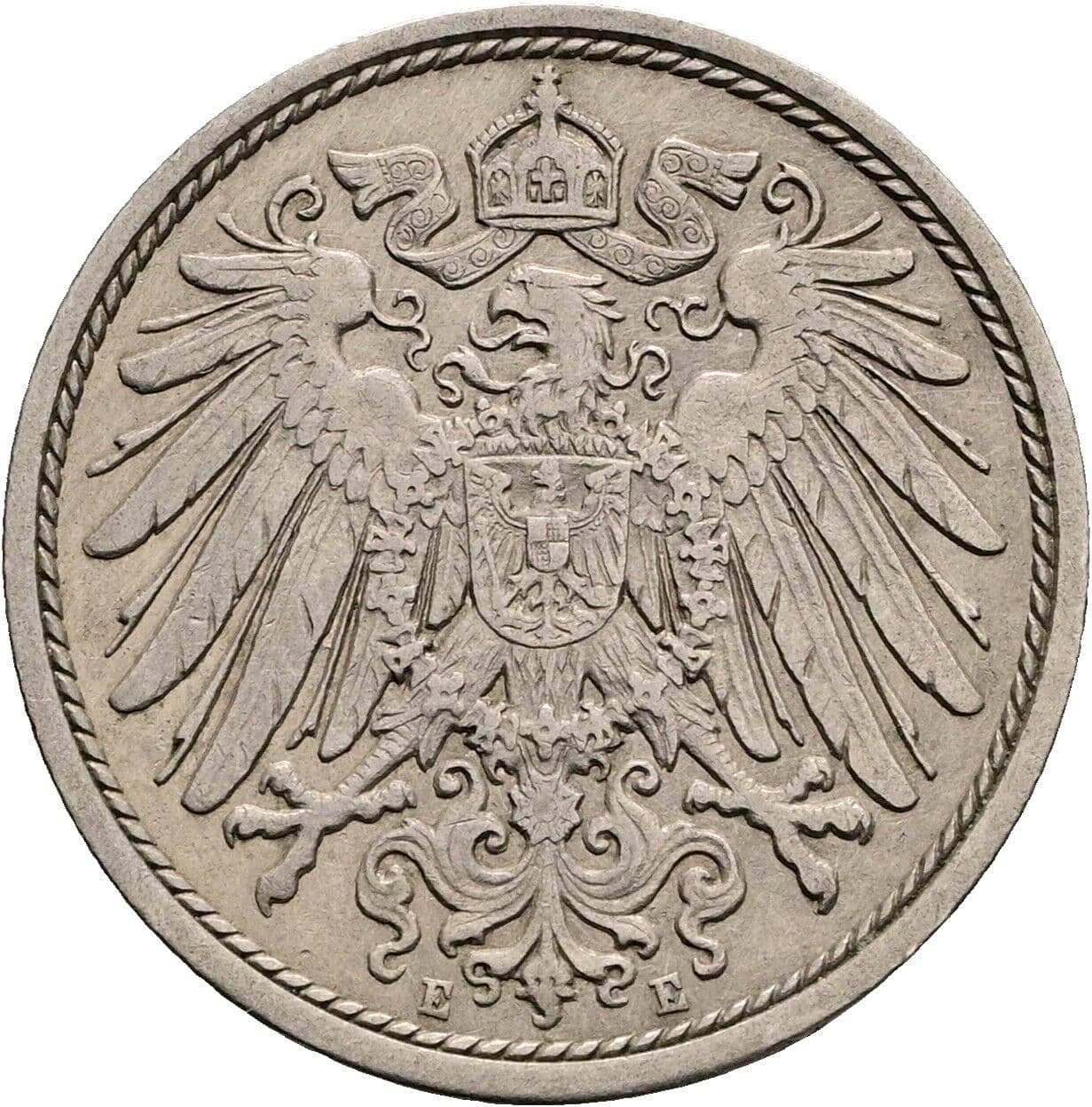 10 Pfennig 1911 E – Rückseite