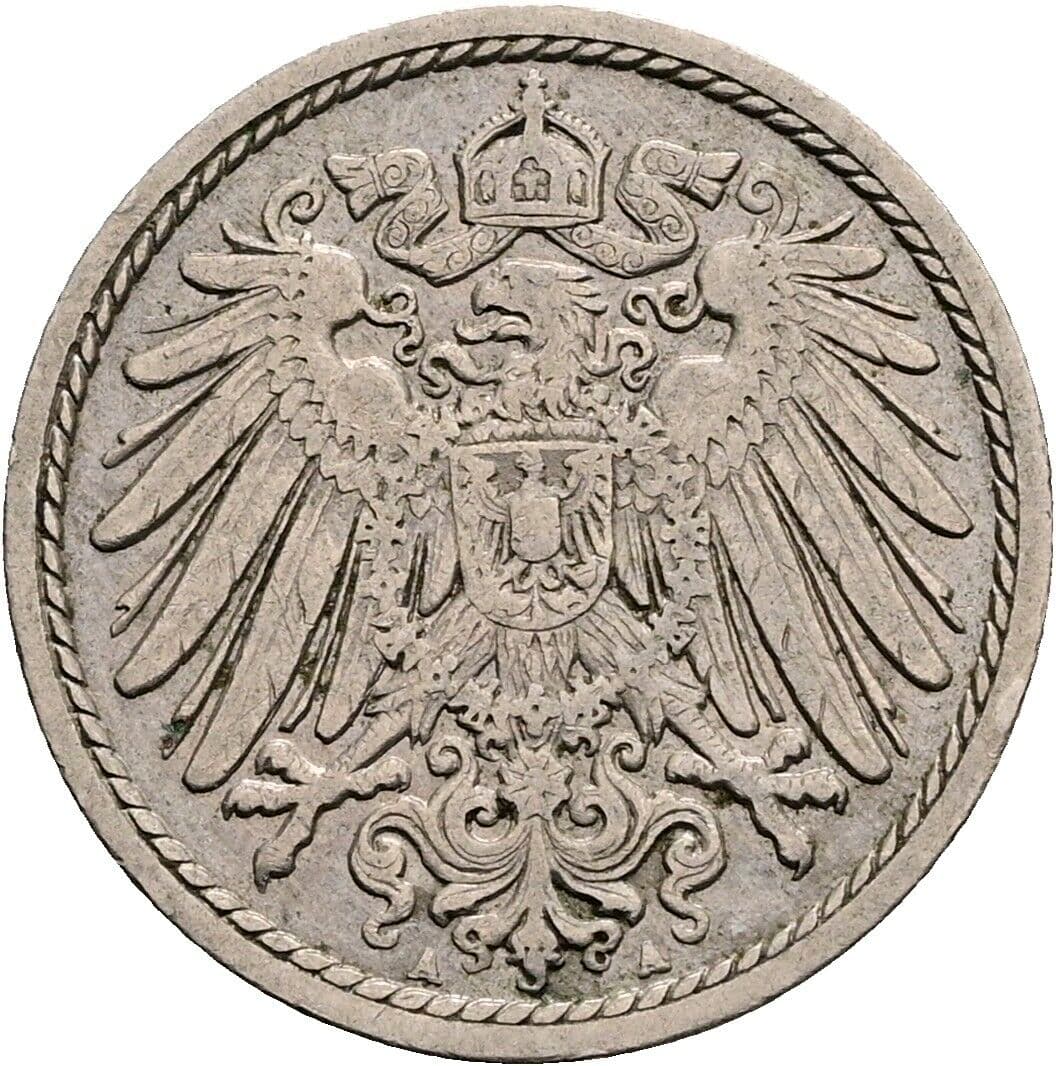 5 Pfennig 1911 A – Rückseite