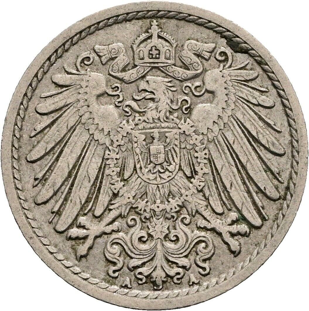 5 Pfennig 1911 A – Rückseite