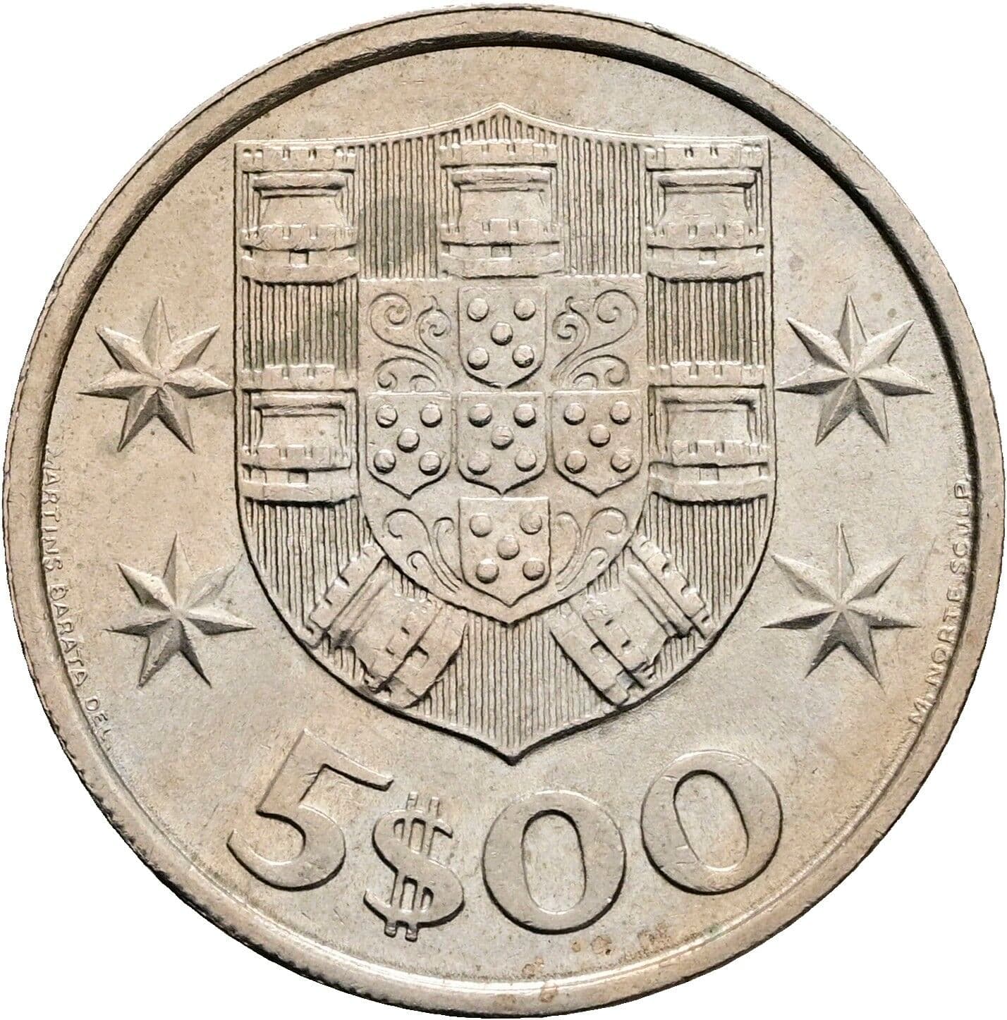 5 Escudos 1983 – Vorderseite