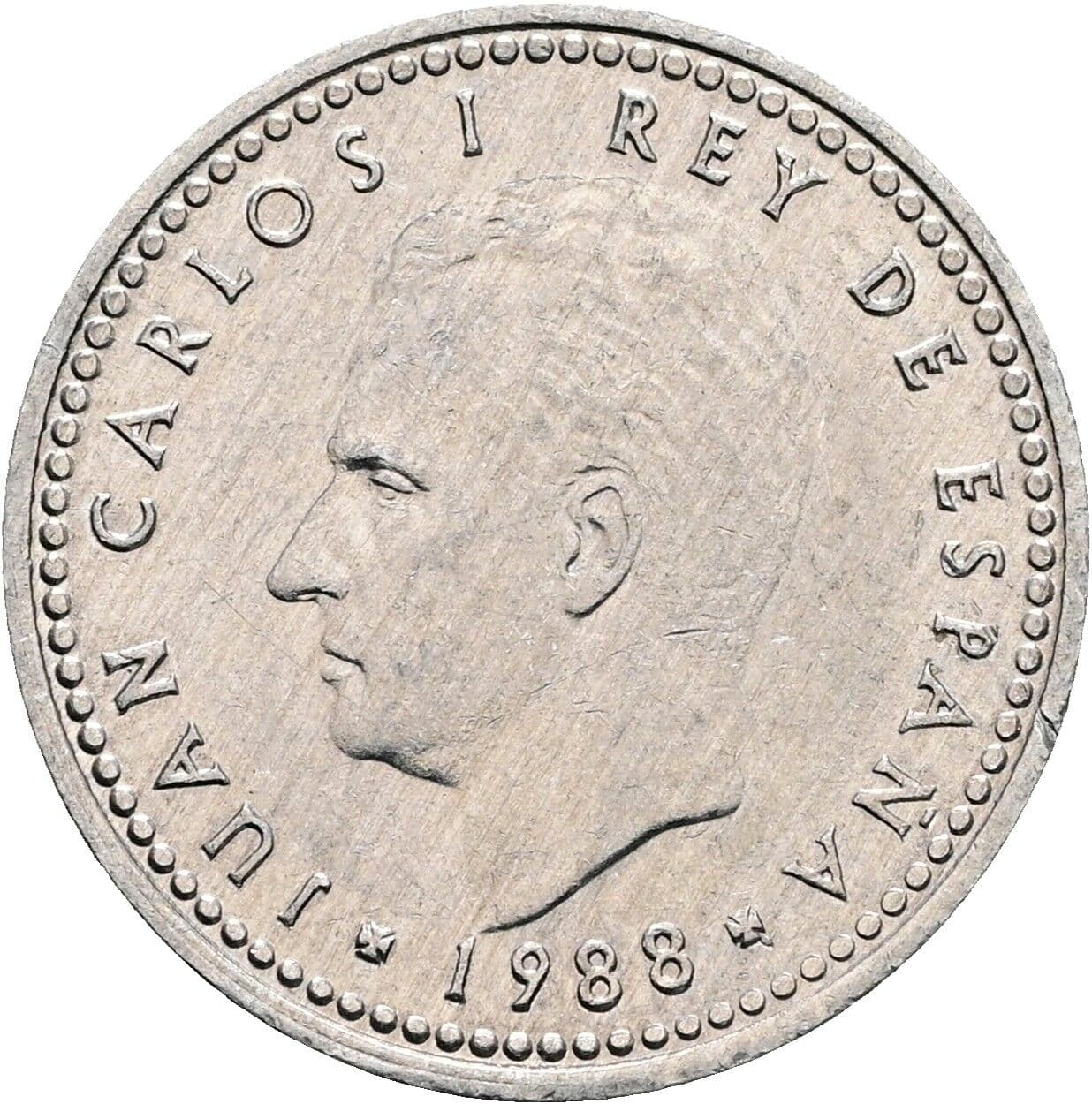 1 Peseta Juan Carlos I. 1988 – Vorderseite