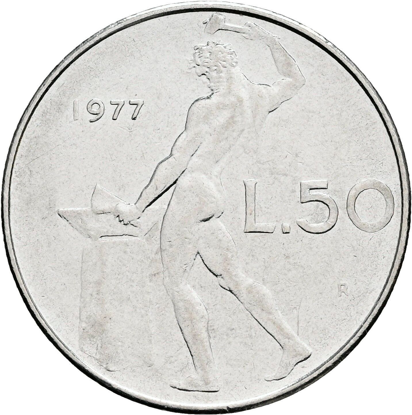 50 Lire 1977 – Rückseite
