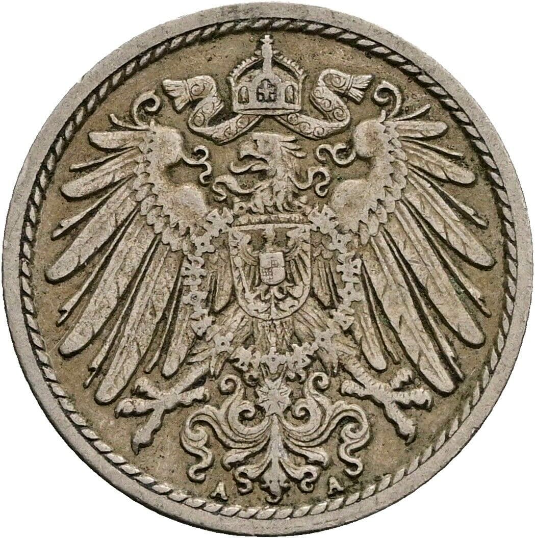 5 Pfennig 1911 A – Rückseite
