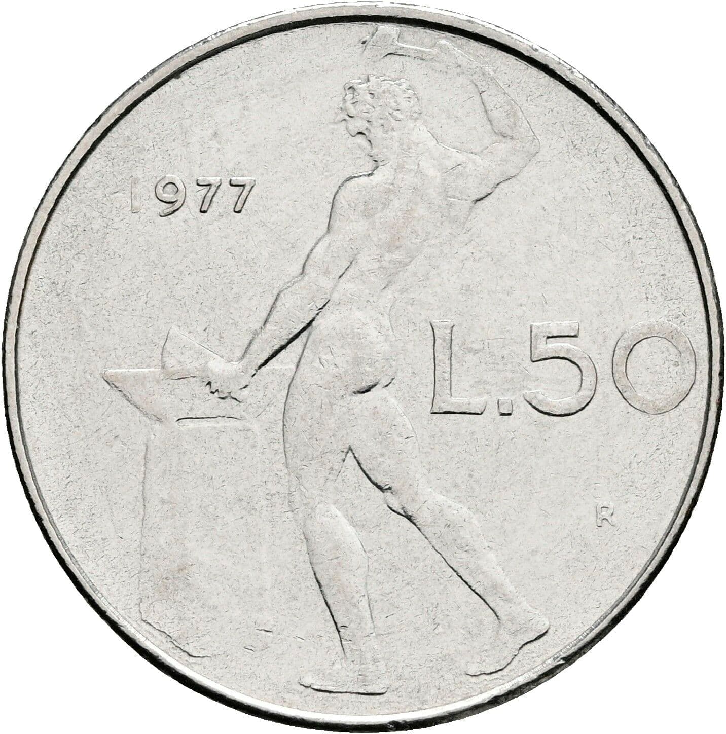 50 Lire 1977 – Rückseite
