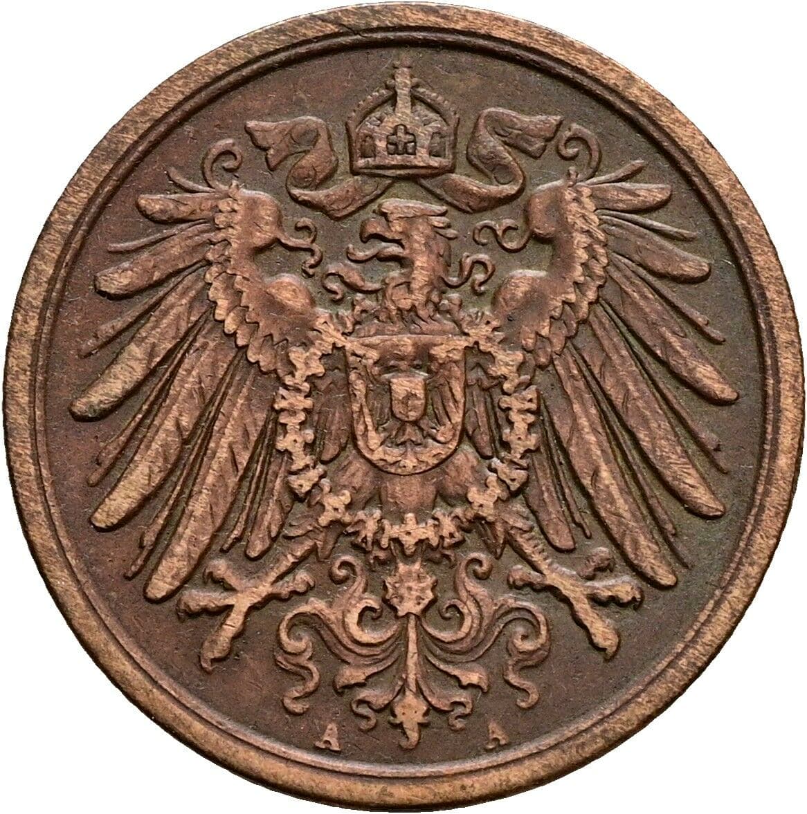2 Pfennig 1907 A – Rückseite