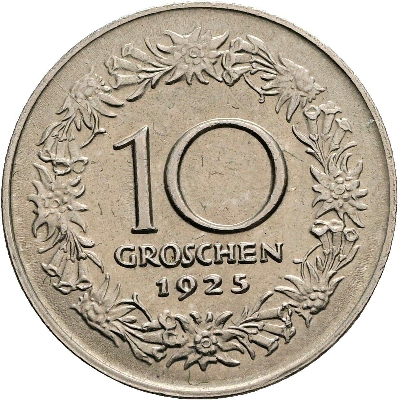 10 Groschen 1925 – Rückseite