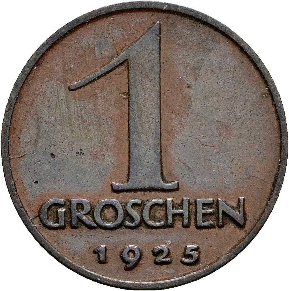 1 Groschen 1925 – Vorderseite