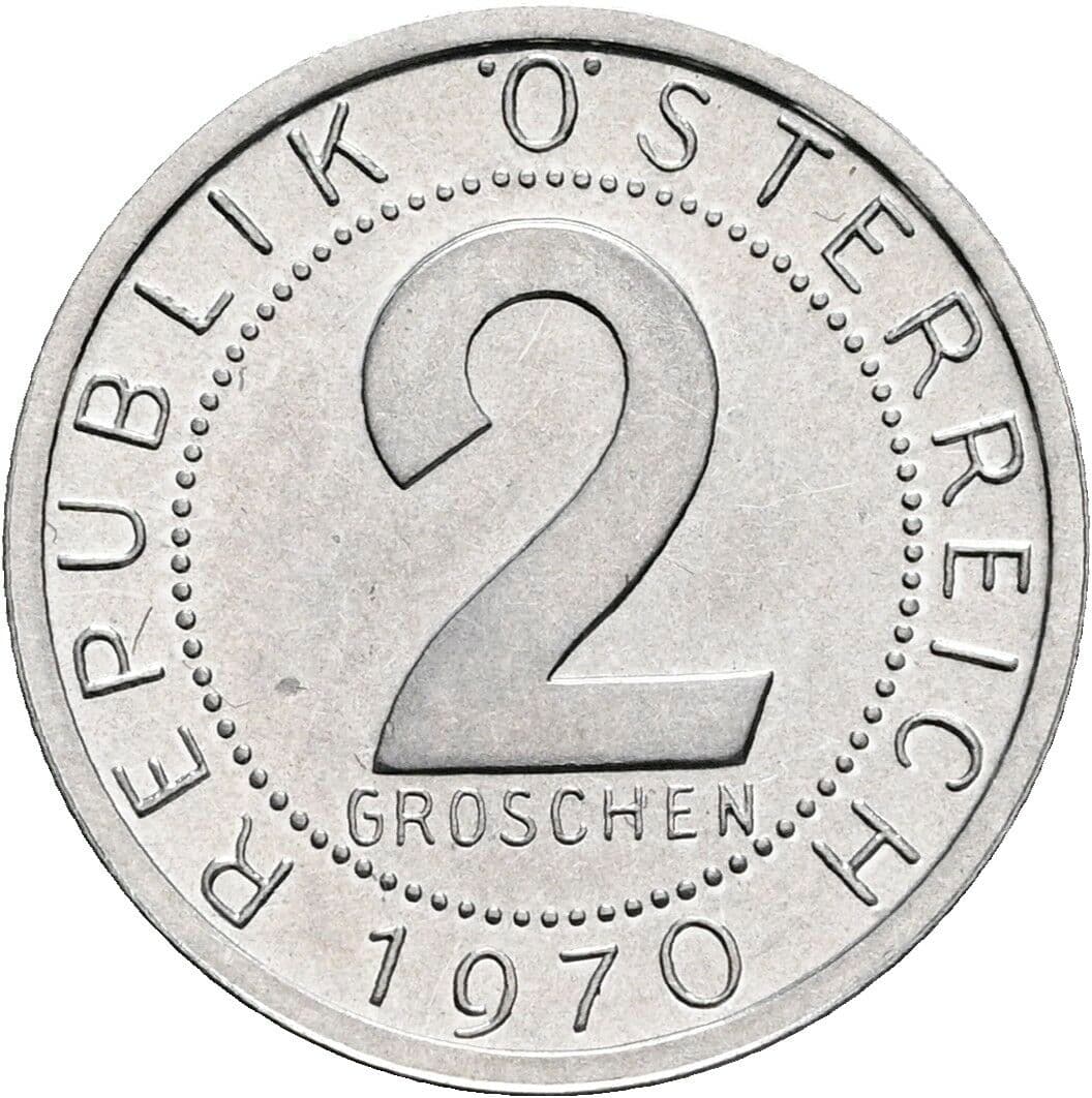2 Groschen 1970 – Vorderseite