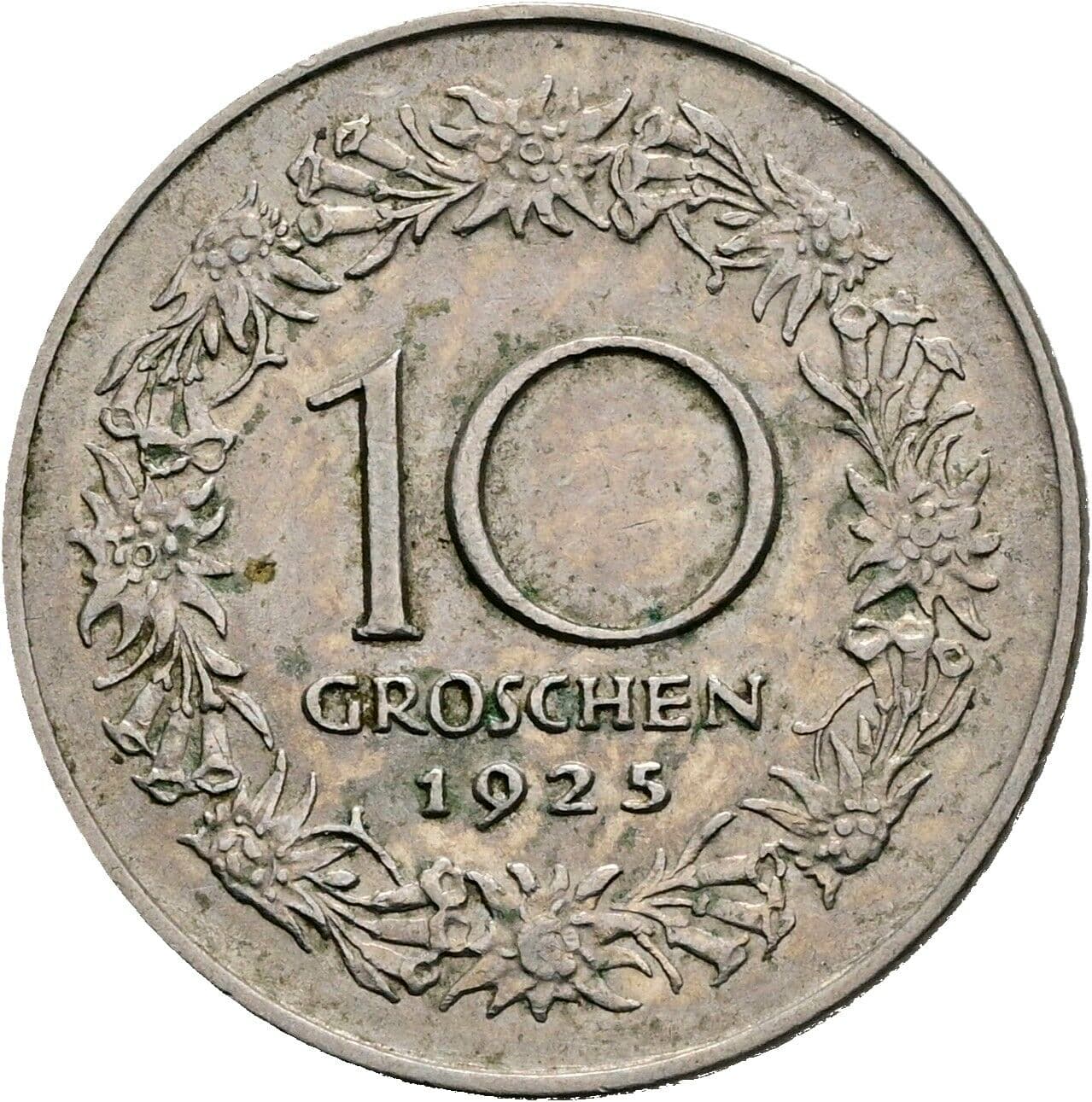 10 Groschen 1925 – Rückseite