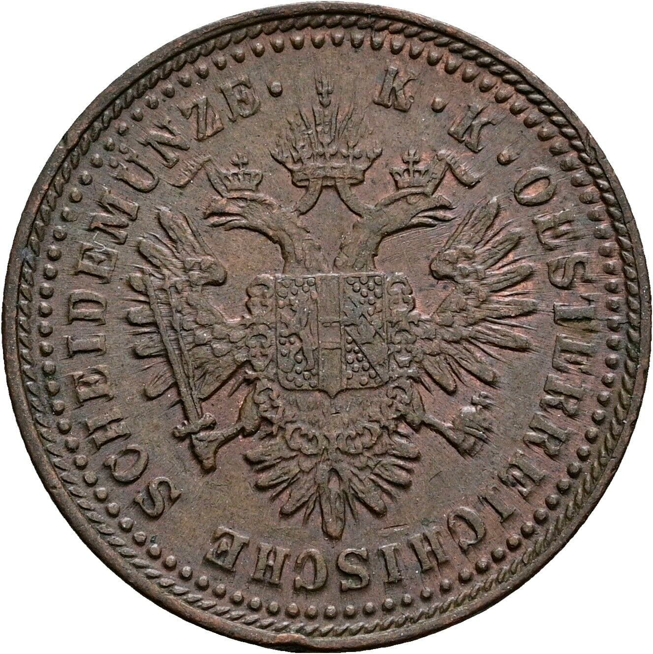 1 Kreuzer Franz Joseph I. 1848-1916 1851 A – Rückseite