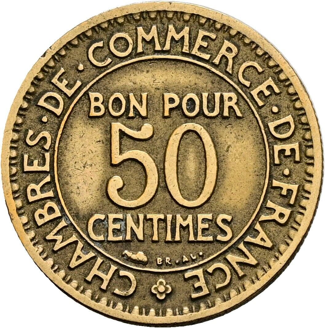 50 Centimes 1922 – Vorderseite