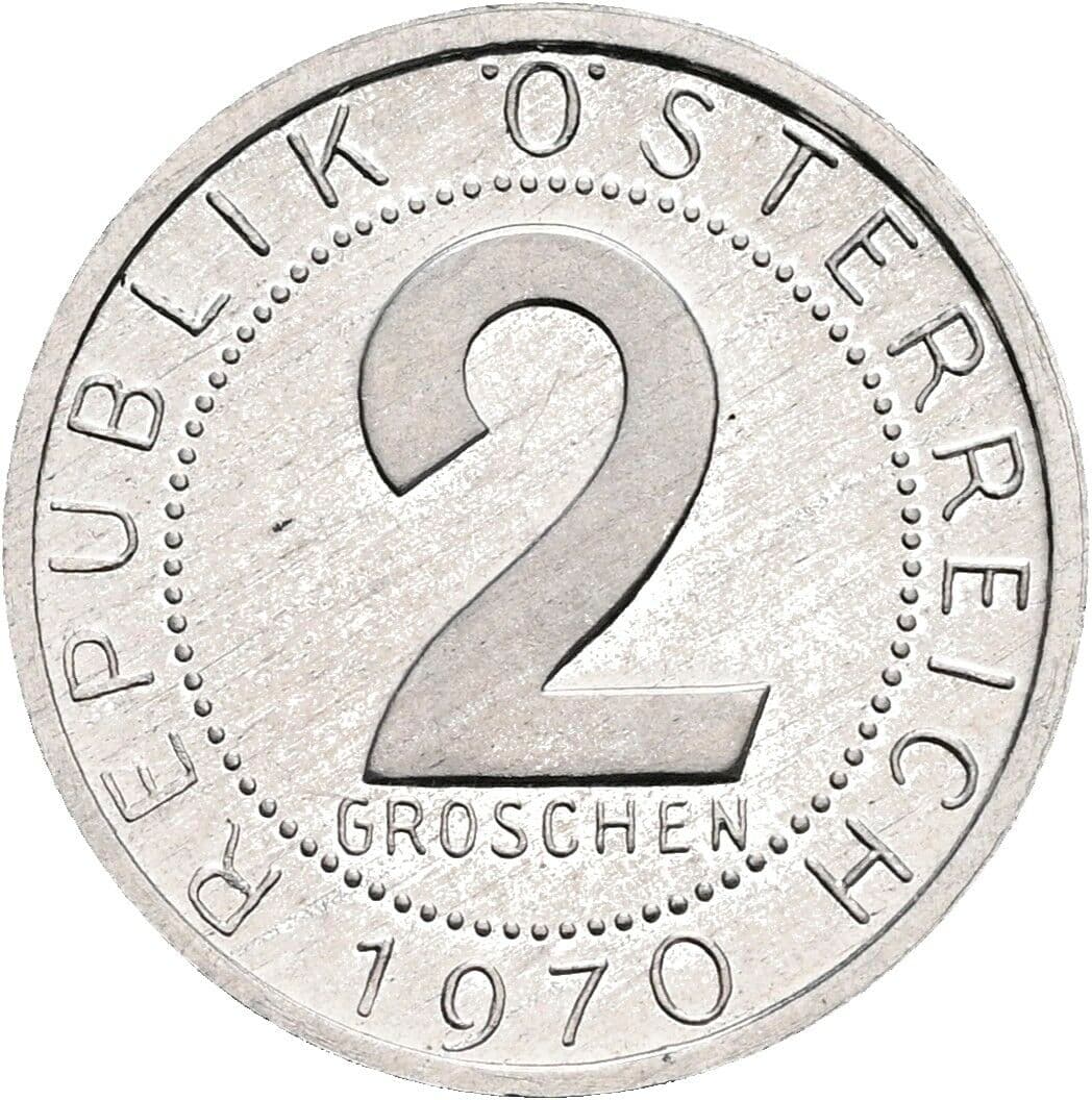 2 Groschen 1970 – Vorderseite