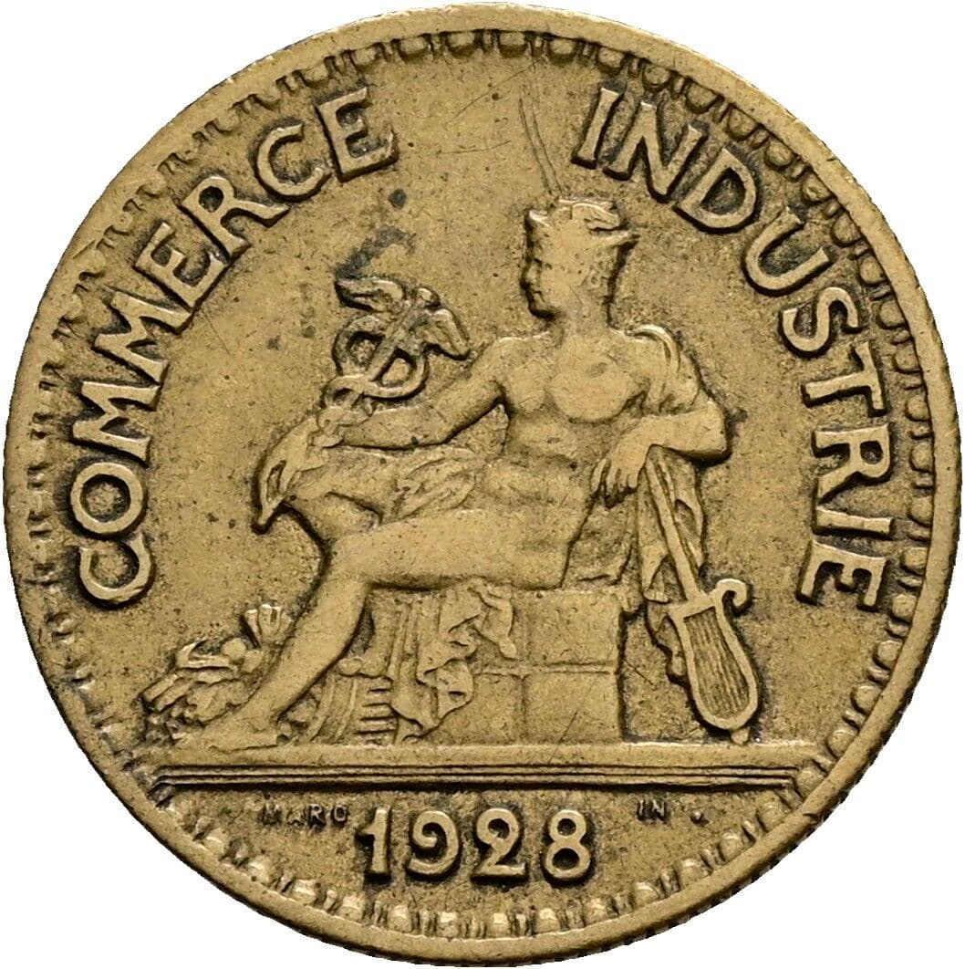 50 Centimes 1928 – Rückseite