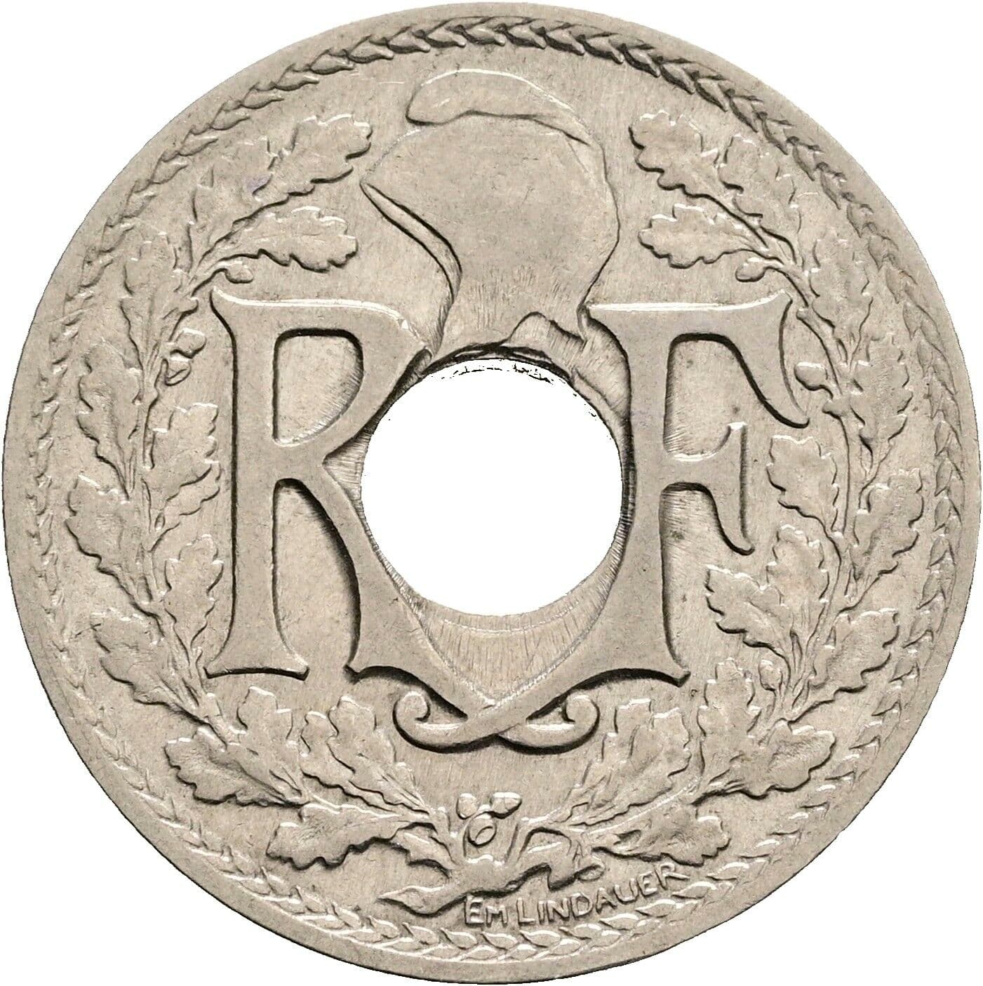 25 Centimes 1914 – Rückseite