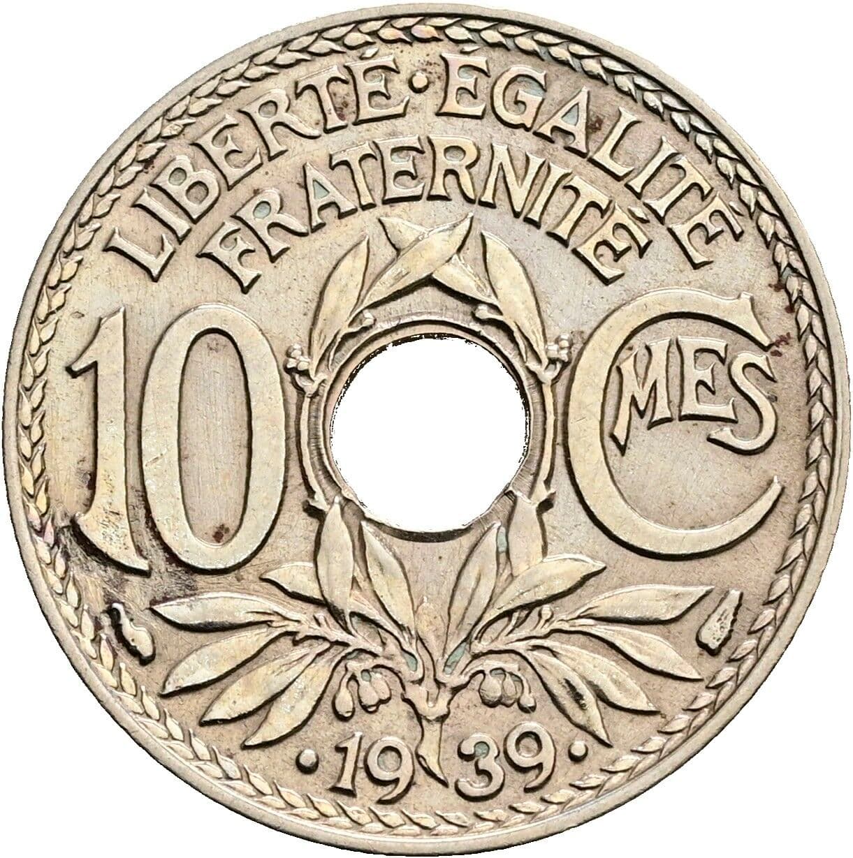 10 Centimes 1939 – Vorderseite