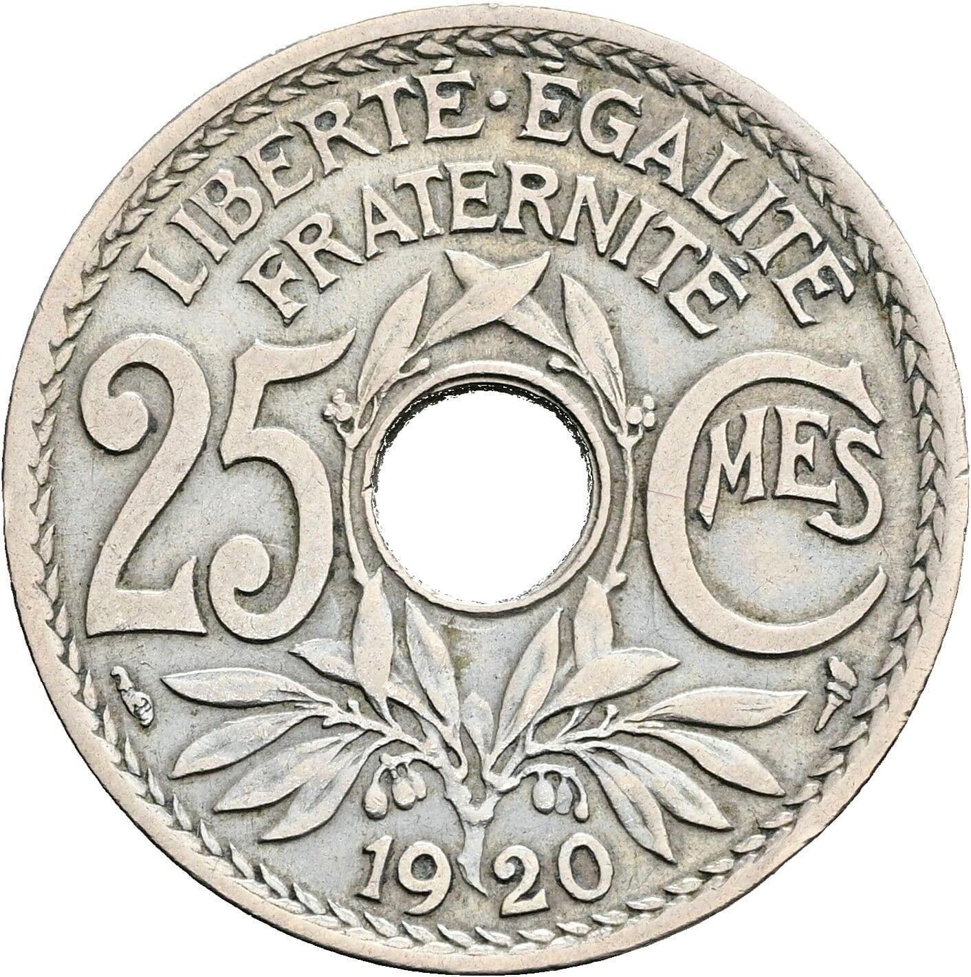 25 Centimes 1920 – Vorderseite