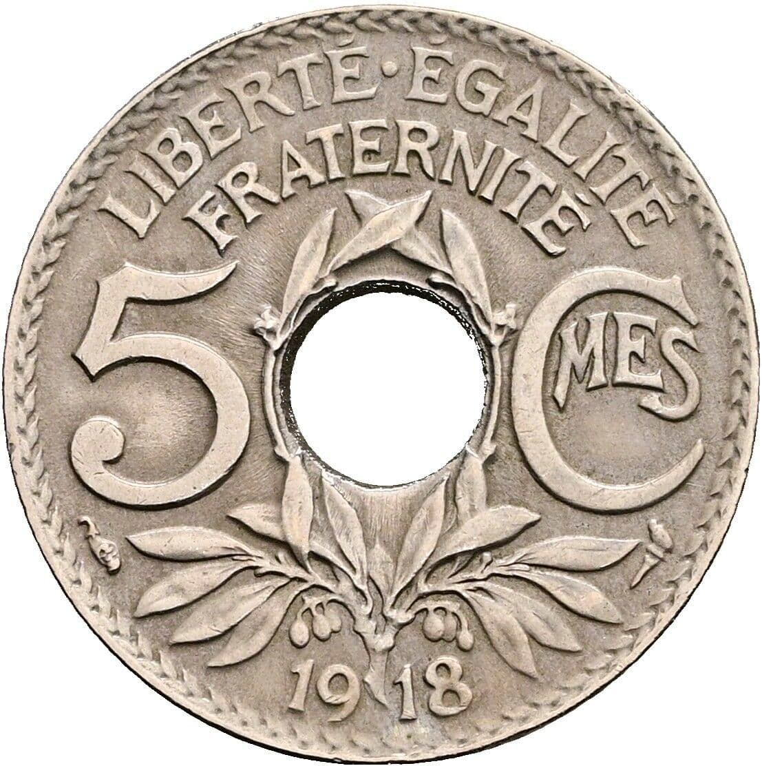 5 Centimes 1918 – Vorderseite