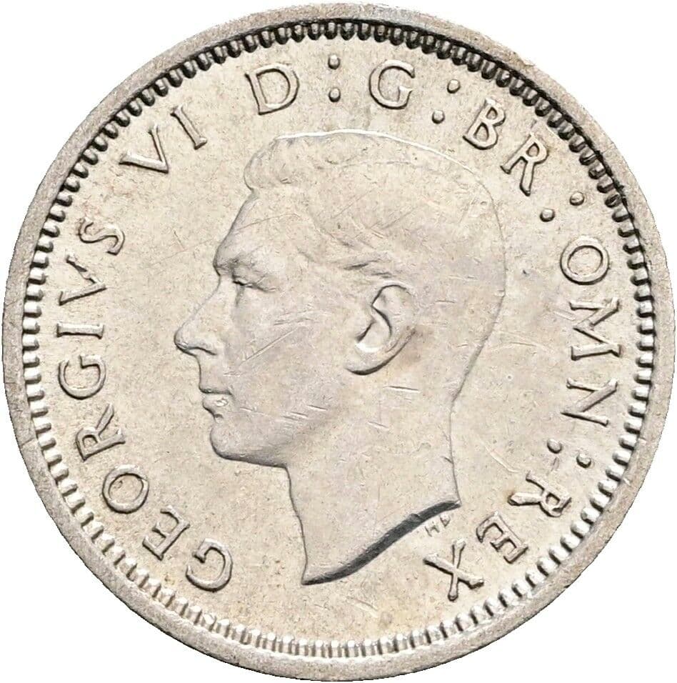 3 Pence Georg VI. (1936-1952) 1941 – Vorderseite