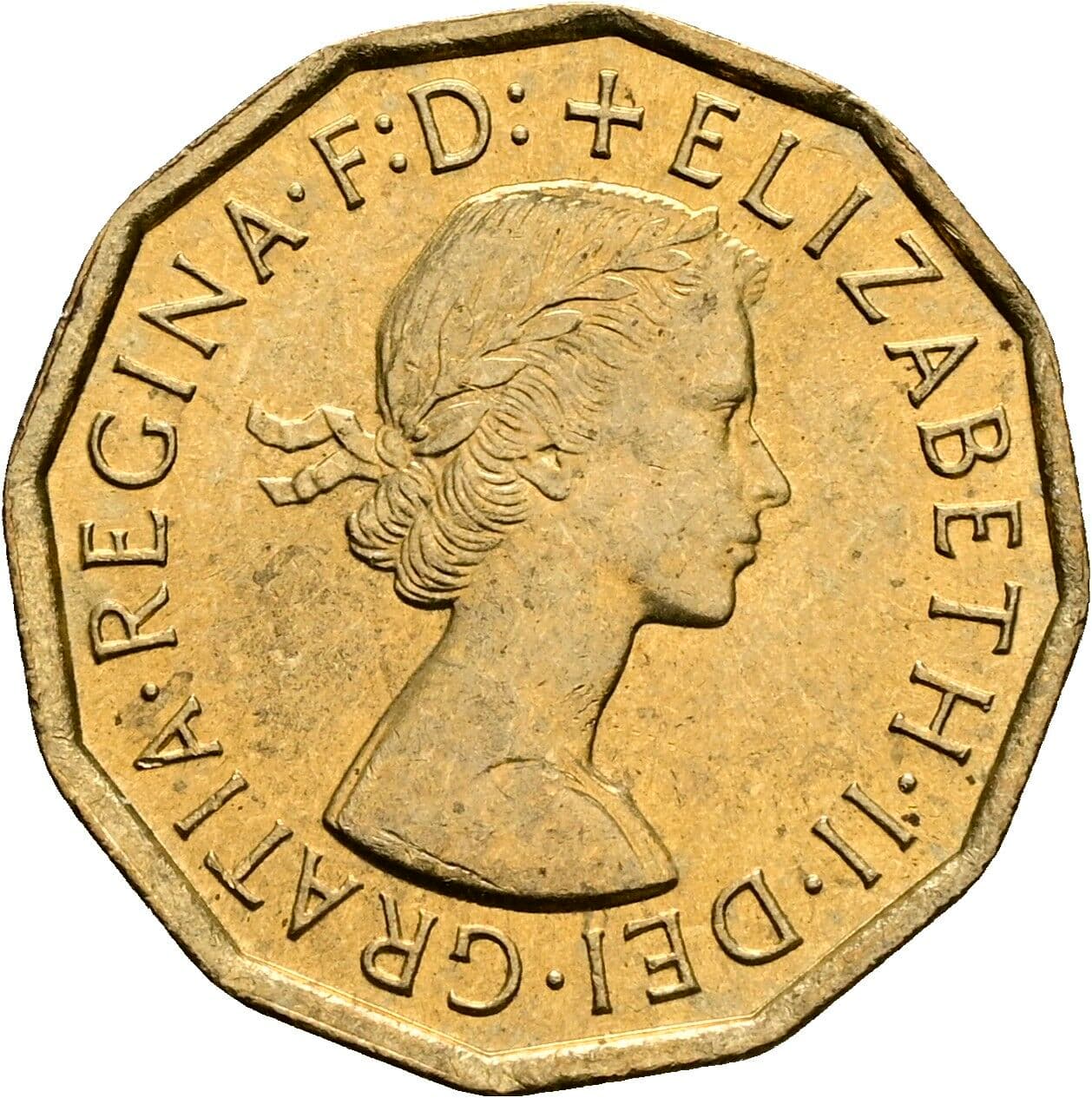 3 Pence Elisabeth II. 1952-2022 1967 – Vorderseite