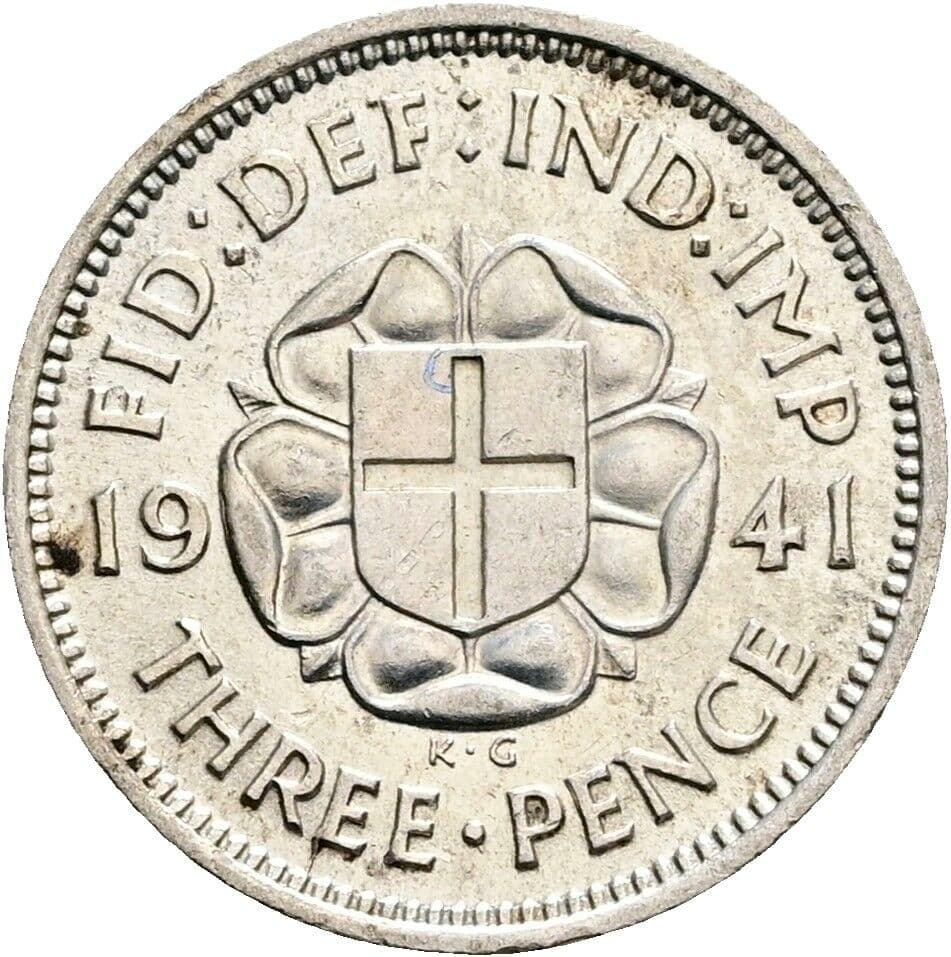 3 Pence Georg VI. (1936-1952) 1941 – Rückseite