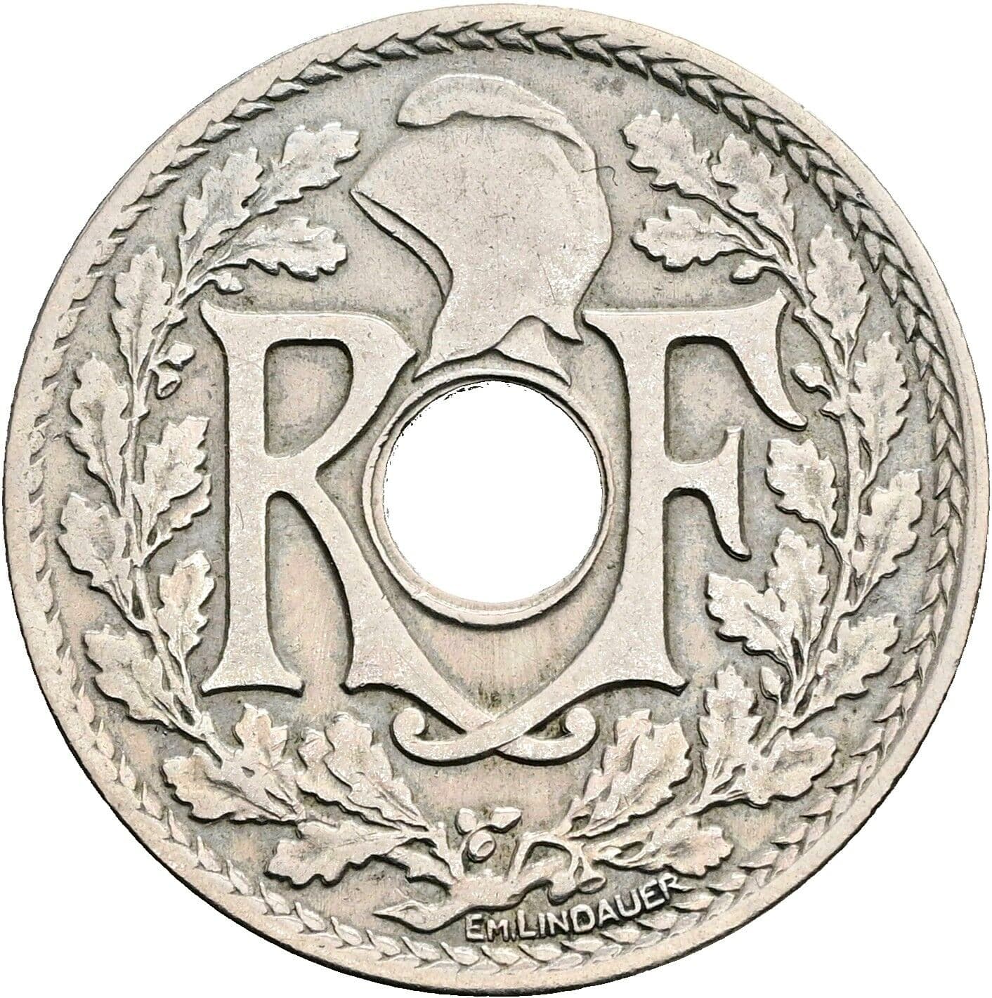 25 Centimes 1920 – Rückseite