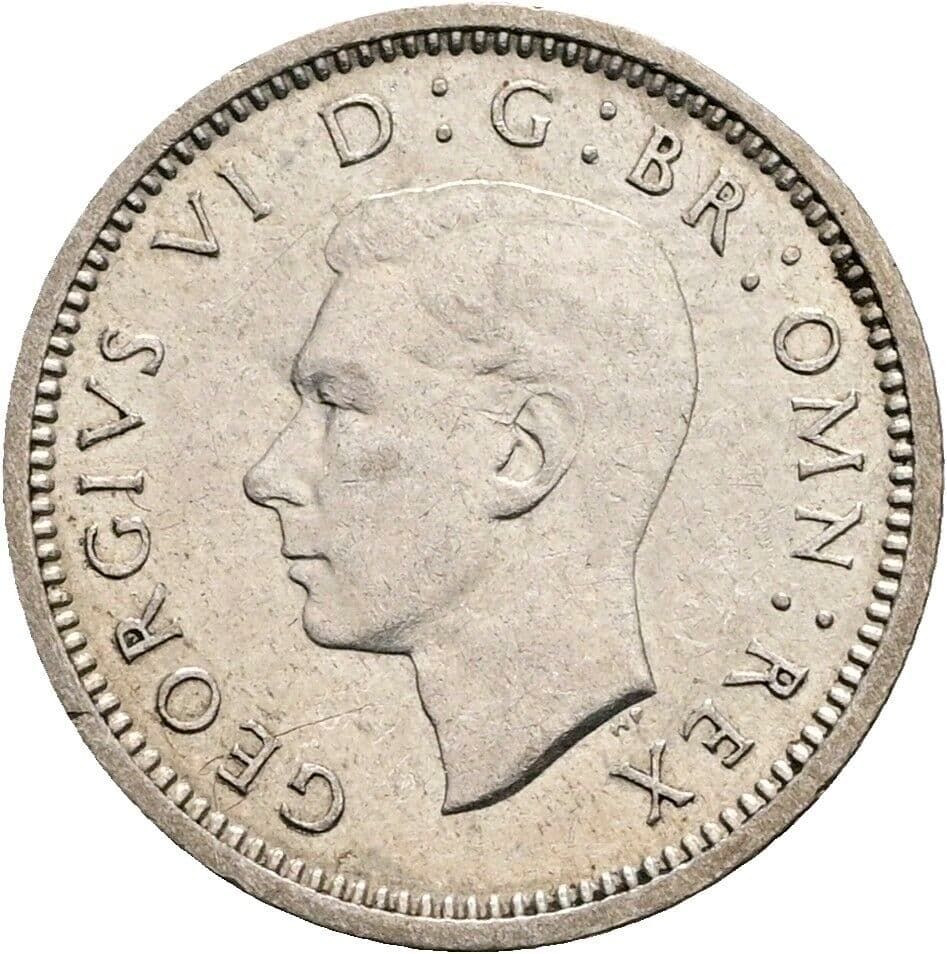 3 Pence Georg VI. (1936-1952) 1937 – Vorderseite