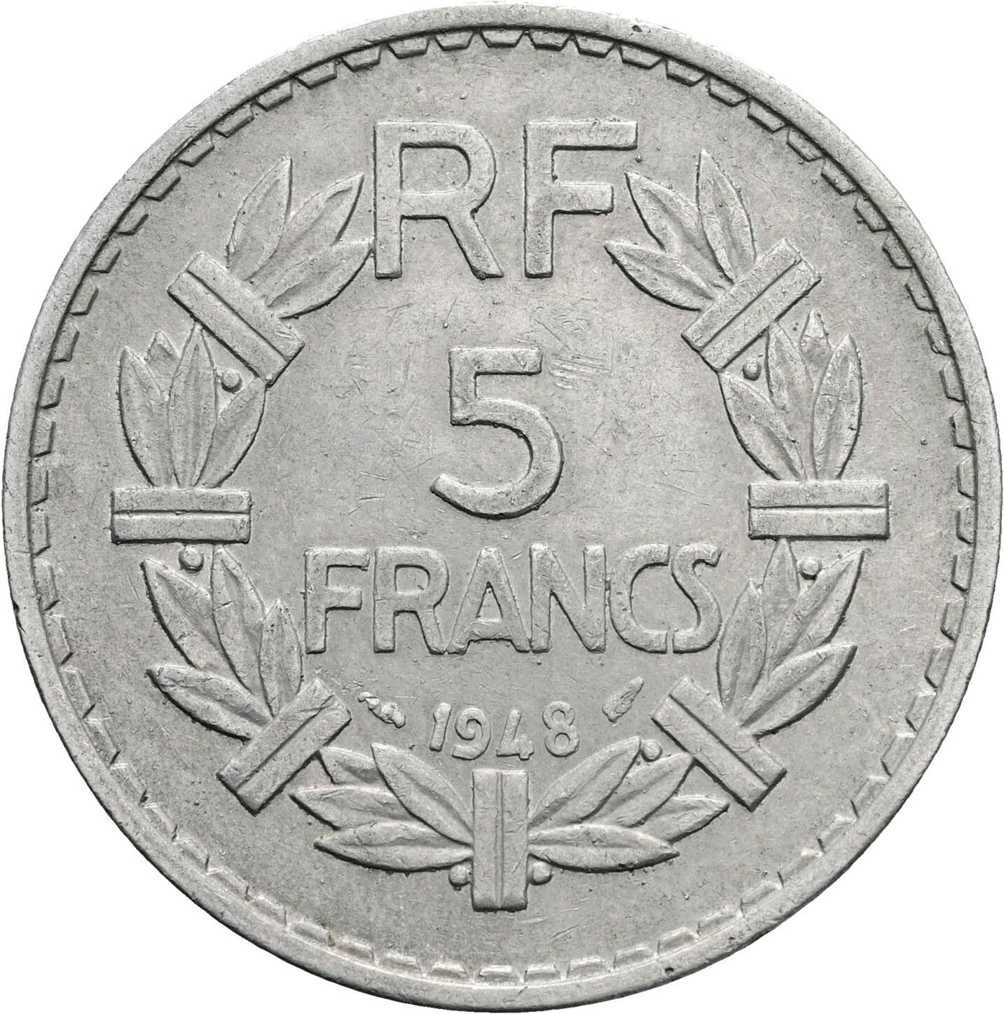 5 Francs 1948 – Vorderseite